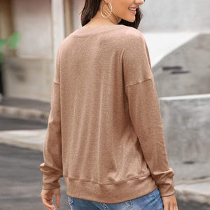 Button Up Lux Long Sleeve Top