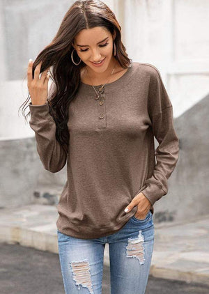Button Up Lux Long Sleeve Top
