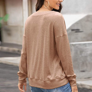 Button Up Lux Long Sleeve Top