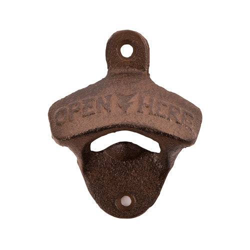 Twine 2771 Rustic Farmhouse Wall Mounted Bottle Opener, Rust