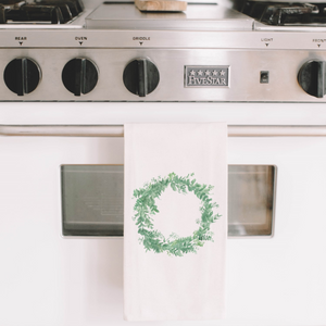 Floral Wreath Watercolor Tea Towel