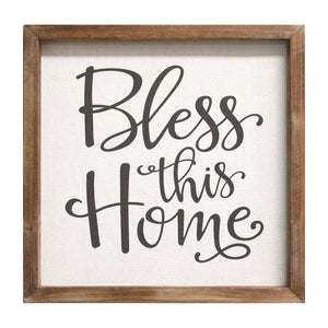 12" X 1" X 12" Multi-color "Bless This Home" Wall