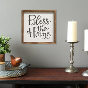 12" X 1" X 12" Multi-color "Bless This Home" Wall