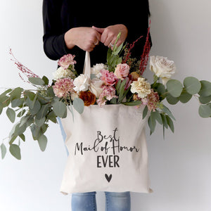 Best Maid of Honor Ever Wedding Cotton Canvas Tote Bag