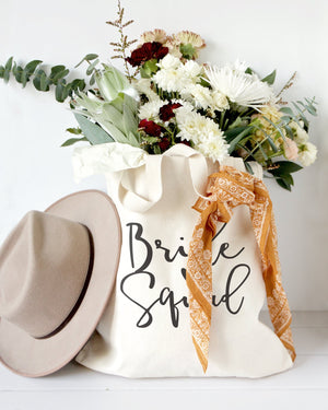 Bride Squad Wedding Cotton Canvas Tote Bag