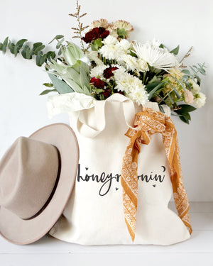Honeymoonin' Wedding Cotton Canvas Tote Bag