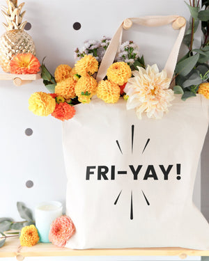 Friyay Weekend Cotton Canvas Tote Bag