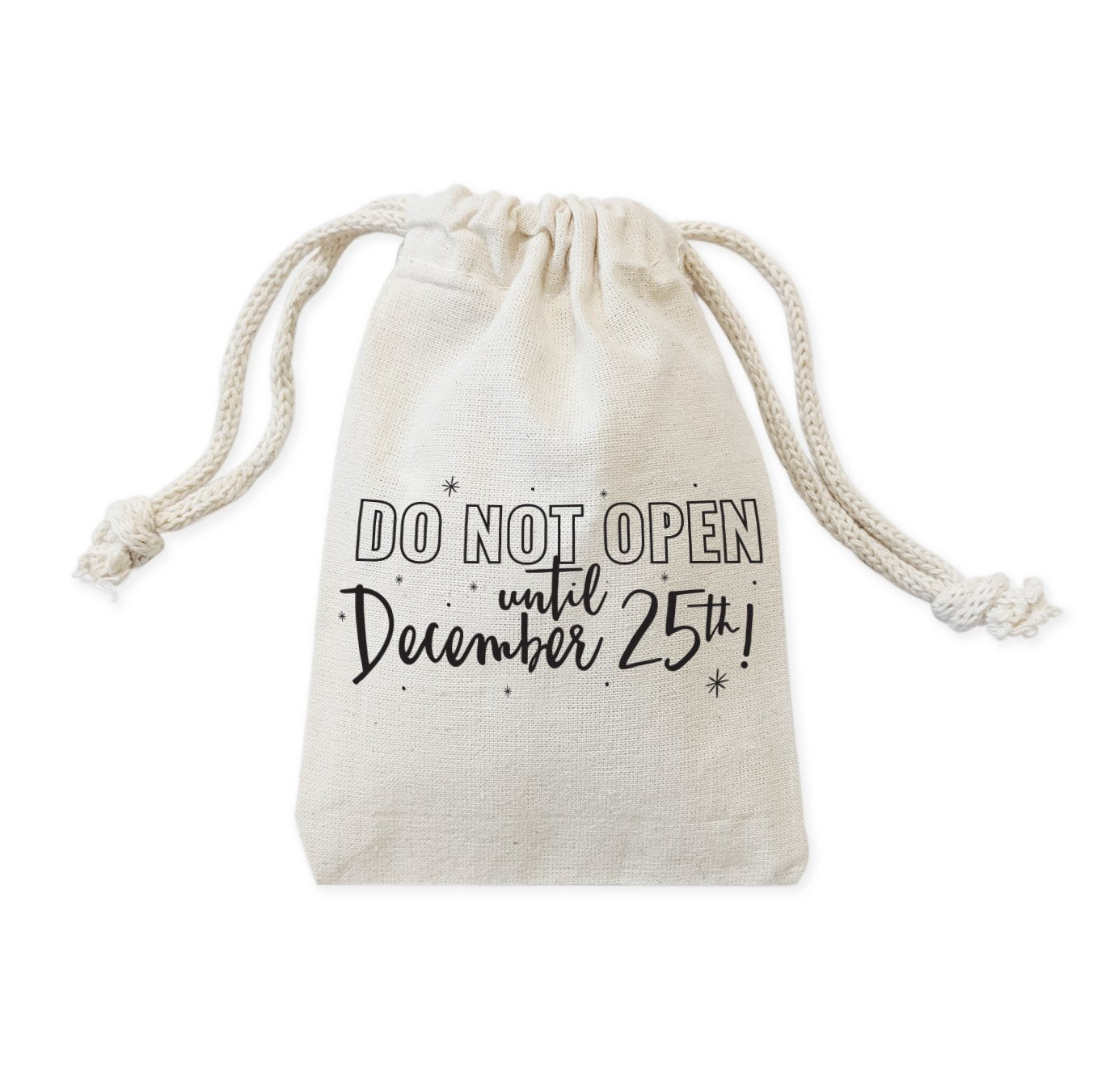 Do Not Open Until December 25th Christmas Holiday Favor Bags, 6-Pack