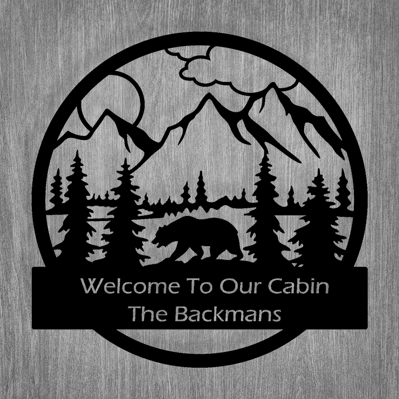 Welcome to Our Cabin - Metal Sign Personalized
