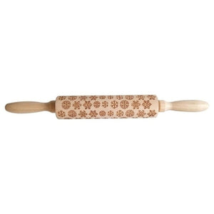 Christmas Rolling Pin Wooden Christmas Embossing