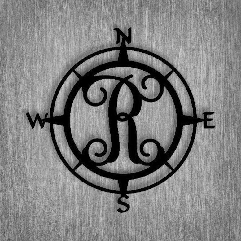 Monogram with Name and Compass Rose N, E, S, W