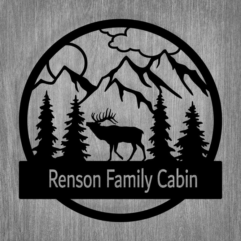 Elk Personalized Monogram Sign