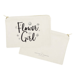Flower Girl Cotton Canvas Cosmetic Bag