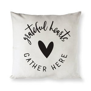 Grateful Hearts Gather Here Pillow Cover