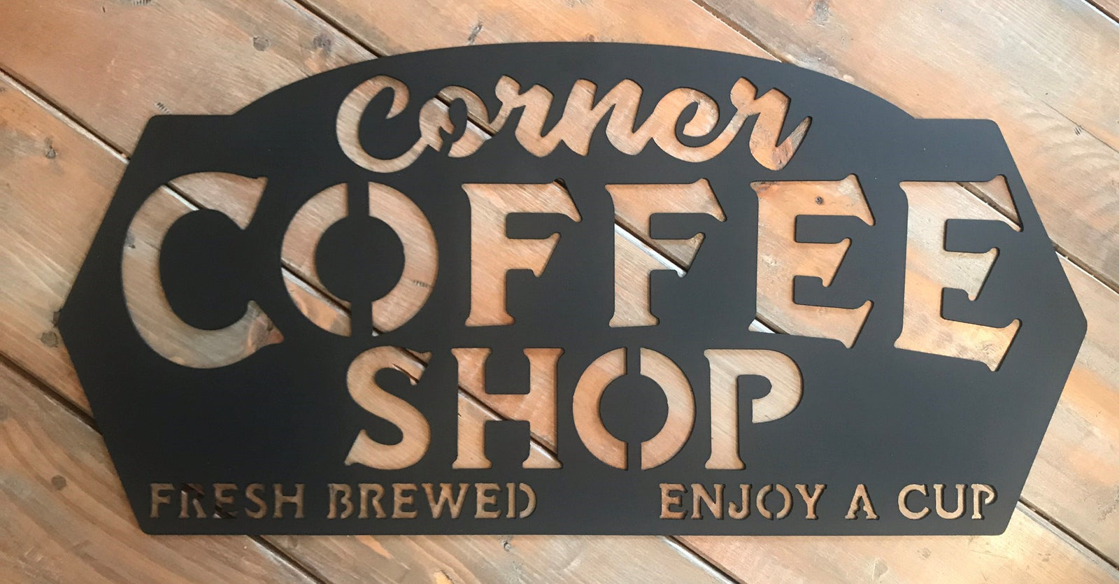 Corner Coffee Shop Metal Sign