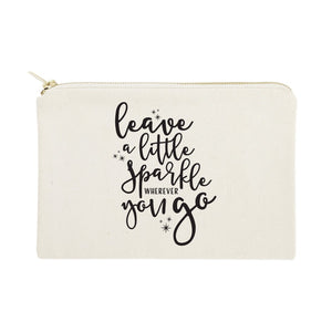 Leave a Little Sparkle Wherever You Go Cotton Canvas Cosmetic Bag