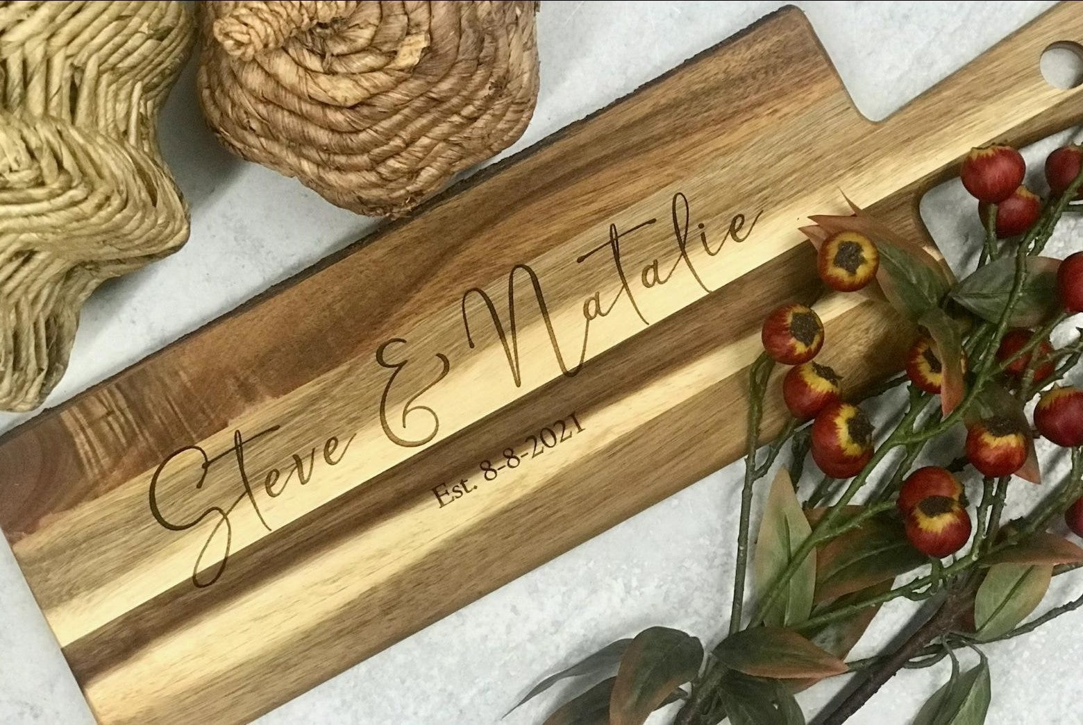 Personalized Live Edge Cutting Board