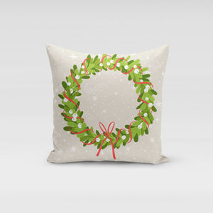 Mistletoe Wreath Pillow Cover