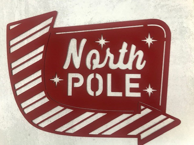 North Pole Metal Sign