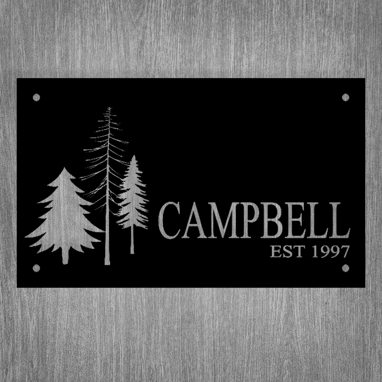 PINE TREES FAMILY SIGN