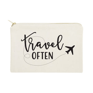 Travel Often Cotton Canvas Cosmetic Bag