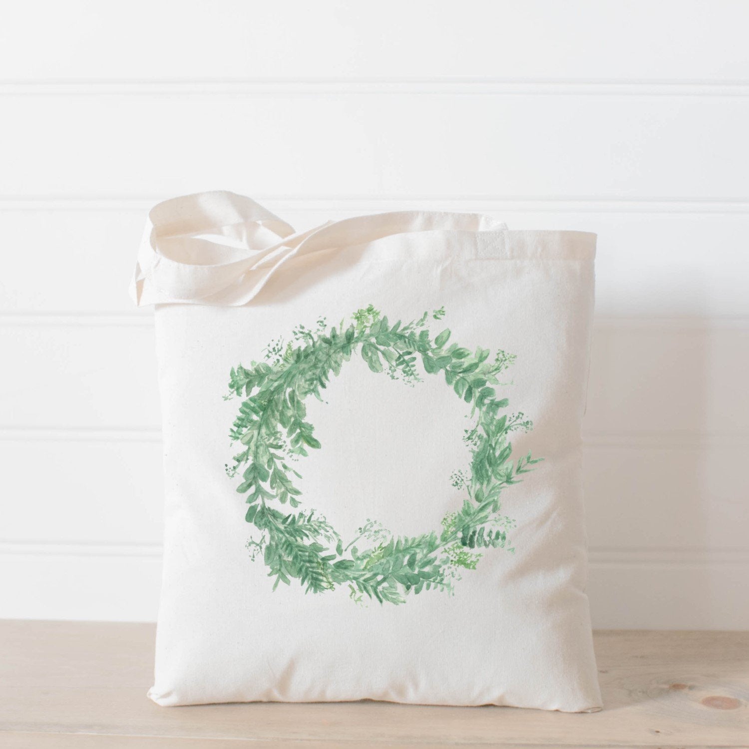 Floral Wreath Watercolor Tote Bag